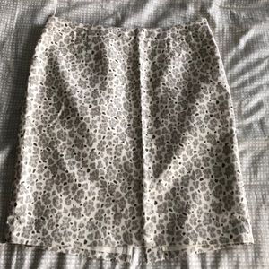 Loft Animal print skirt w exposed zip